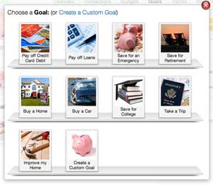 Setting a goal in Mint