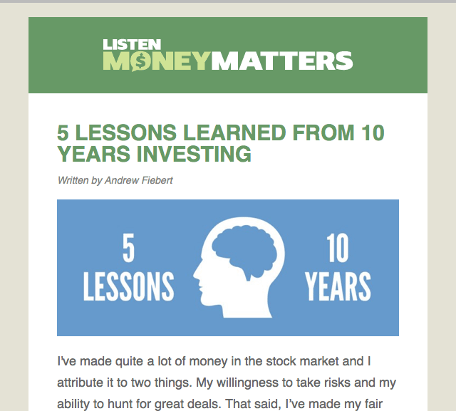 Listen Money Matters Email Preview