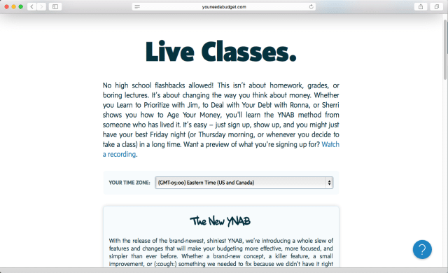 YNAB Review Classes