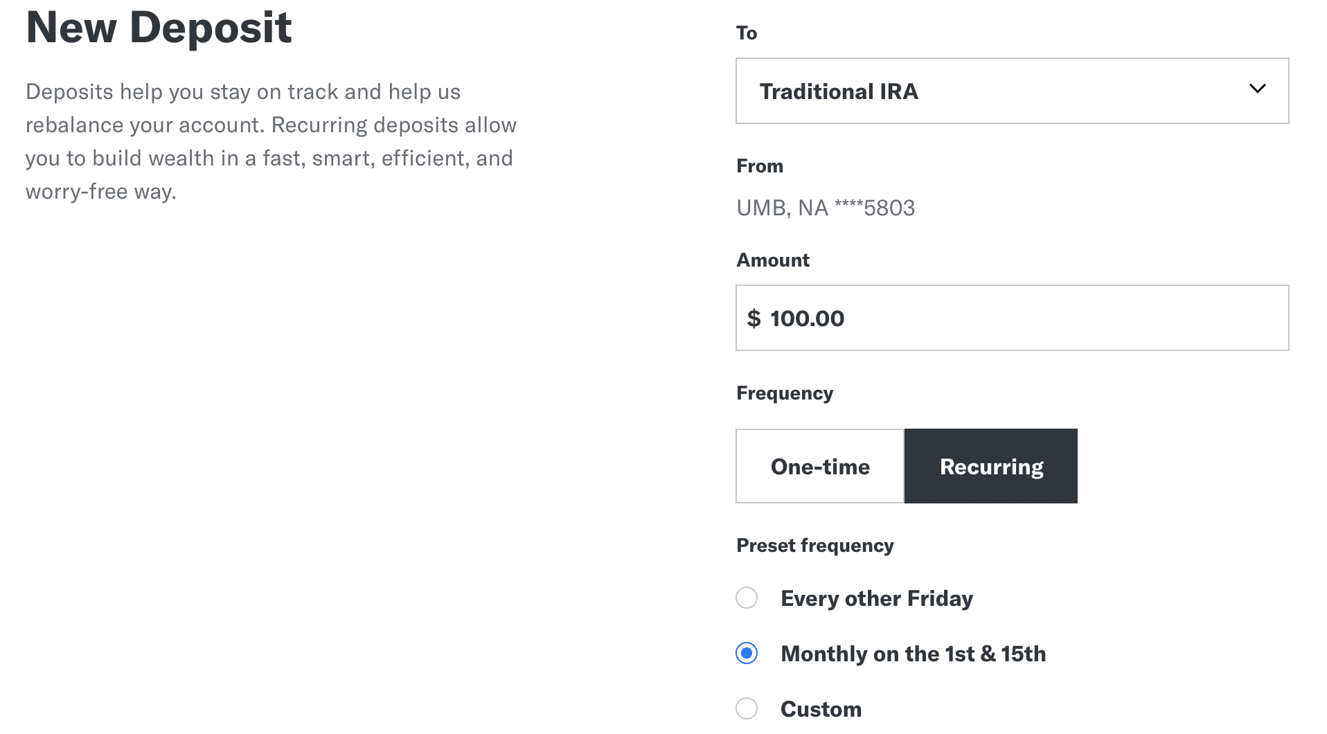 Betterment Review - Smart Deposit