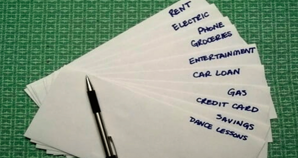 envelopes with different categories