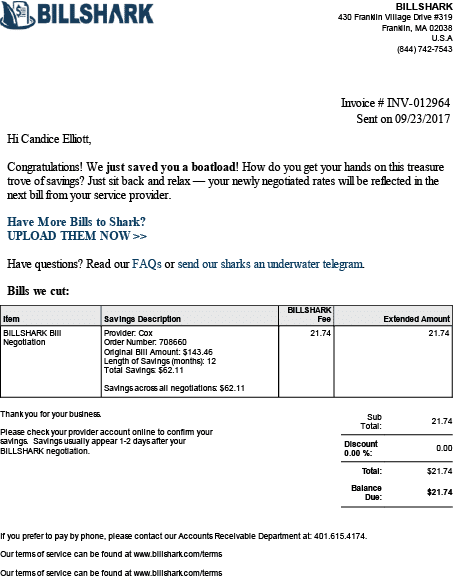 billshark invoice