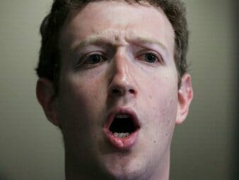 Mark Zuckerberg, looking upset