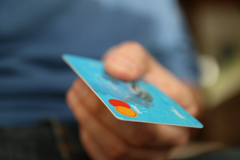 Handing over a debit card