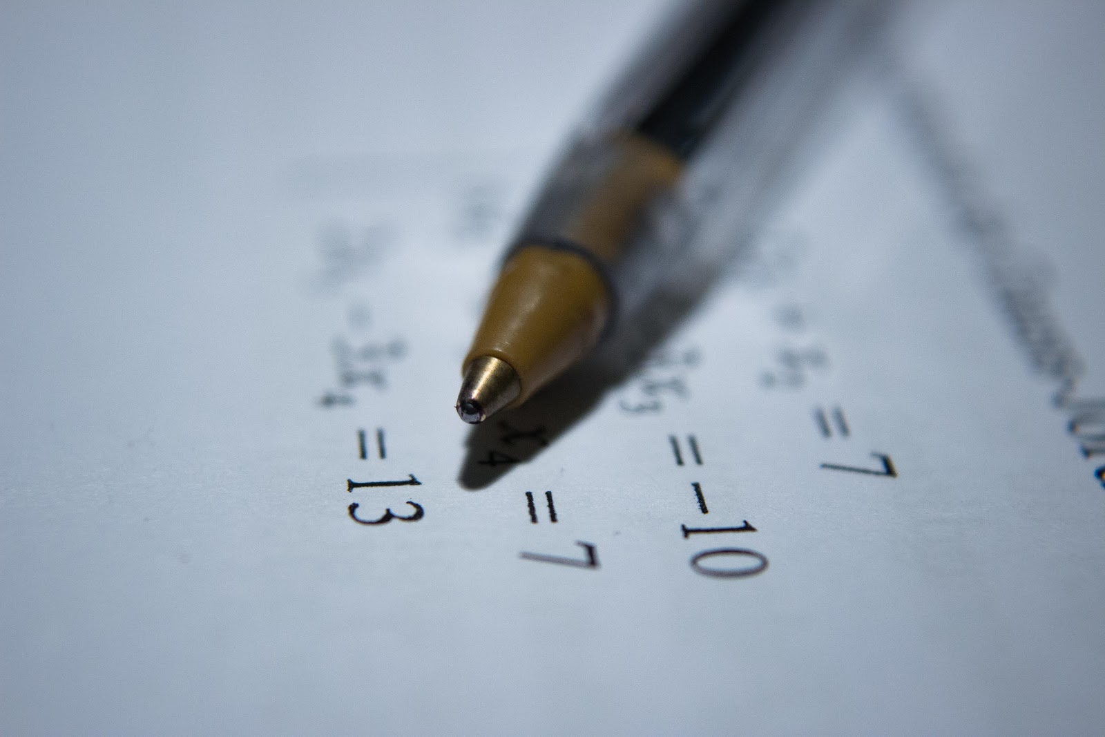 pen and paper math calculation