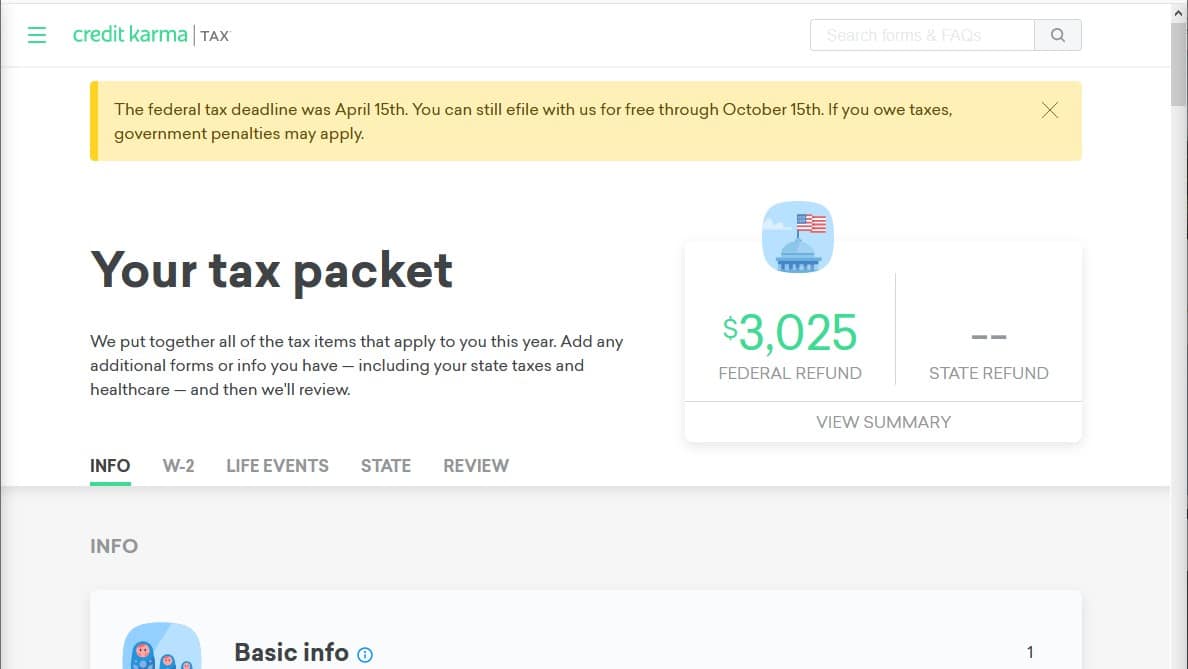 Credit Karma Tax Review - Progress