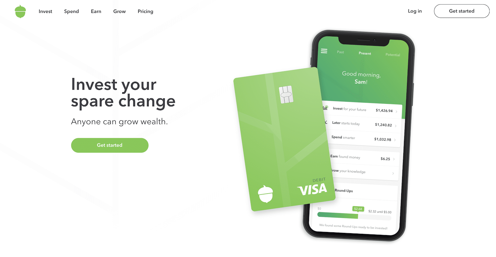 acorns mobile phone and debit card