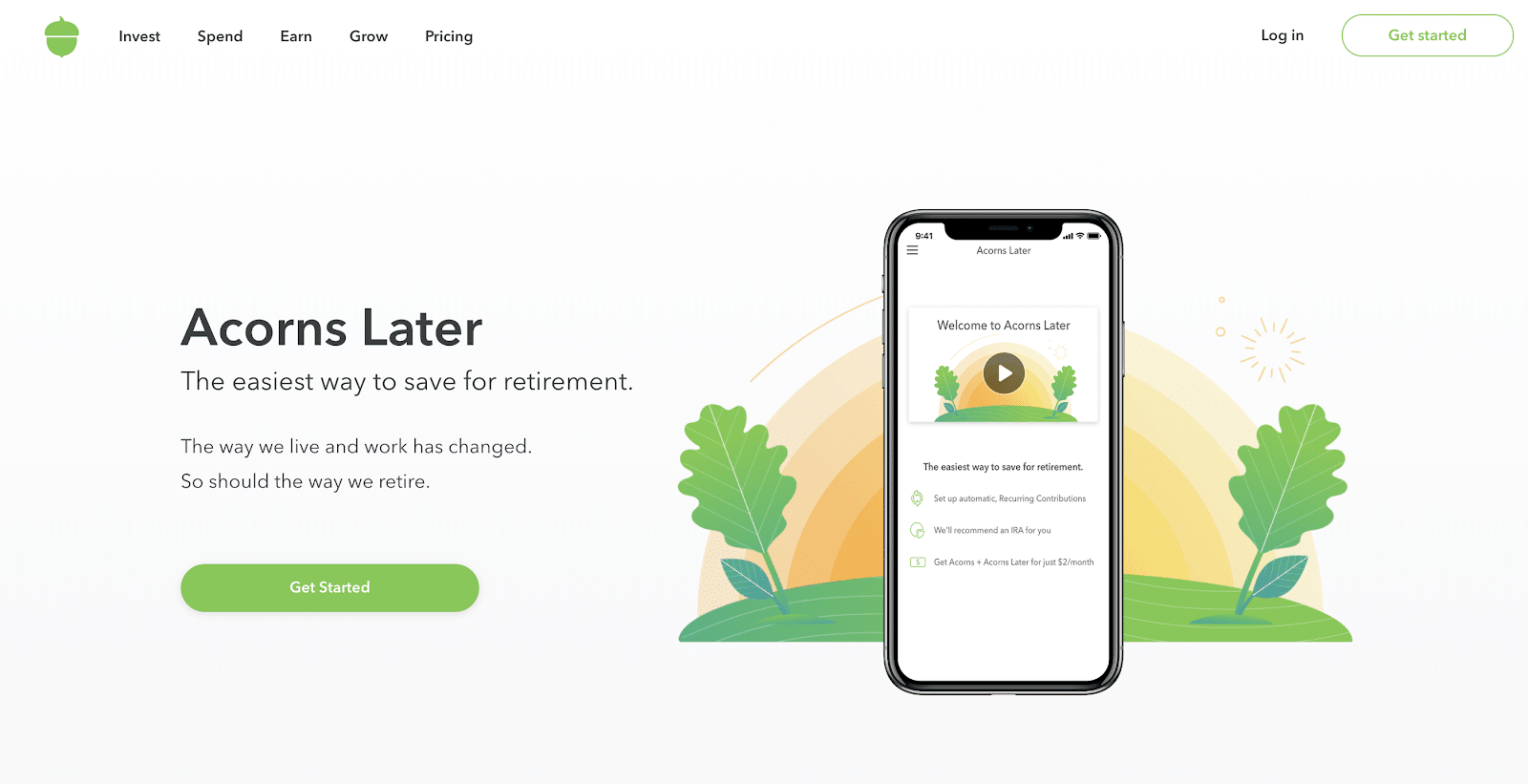 acorns mobile retirement plan