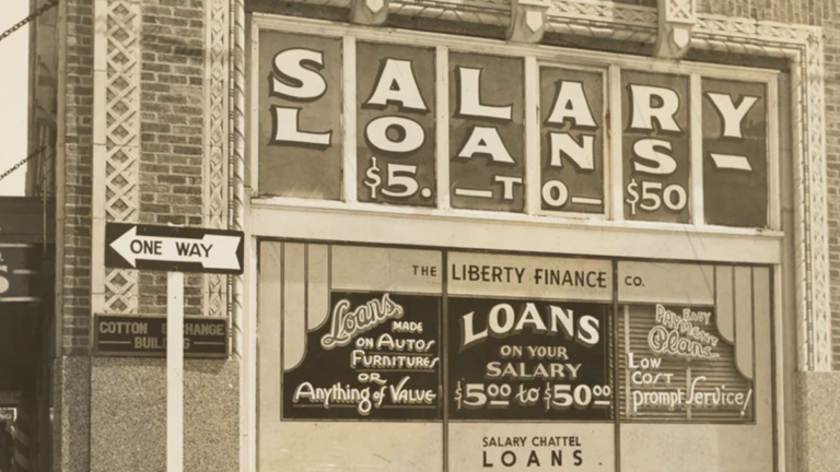 brick building issuing loans