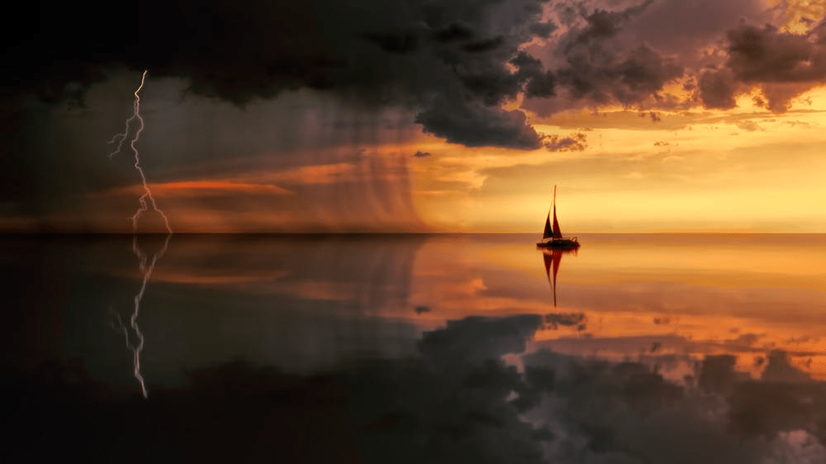 sailboat heading into storm