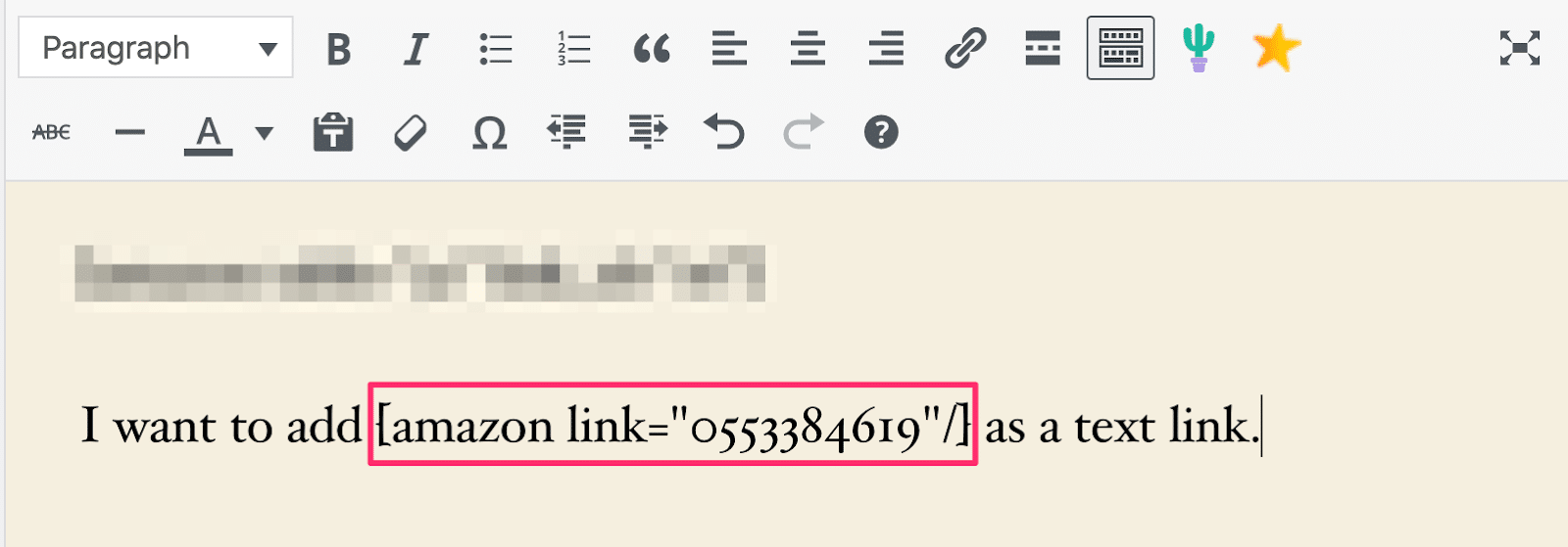 adding text links using aawp shortcode