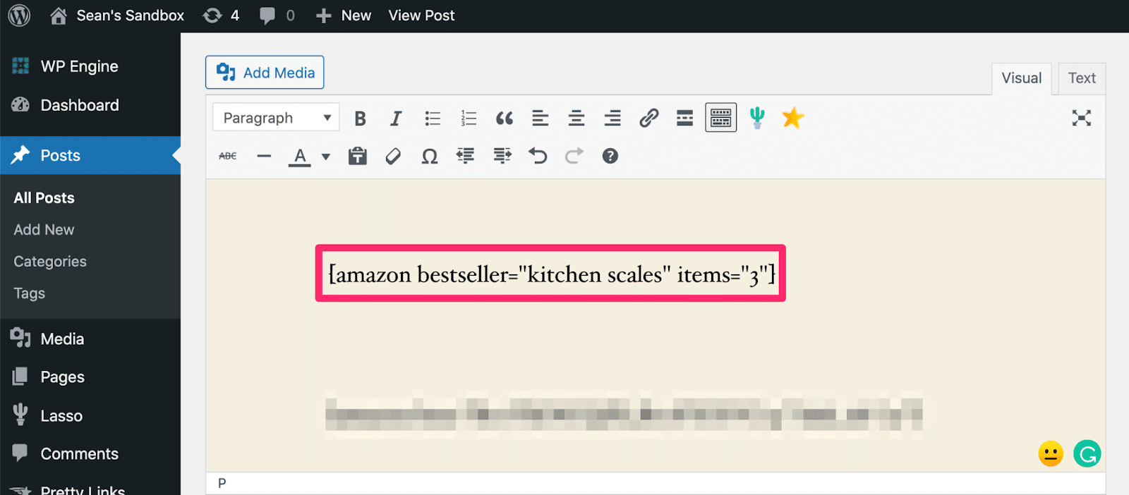 using bestseller list shortcode in your wordpress draft